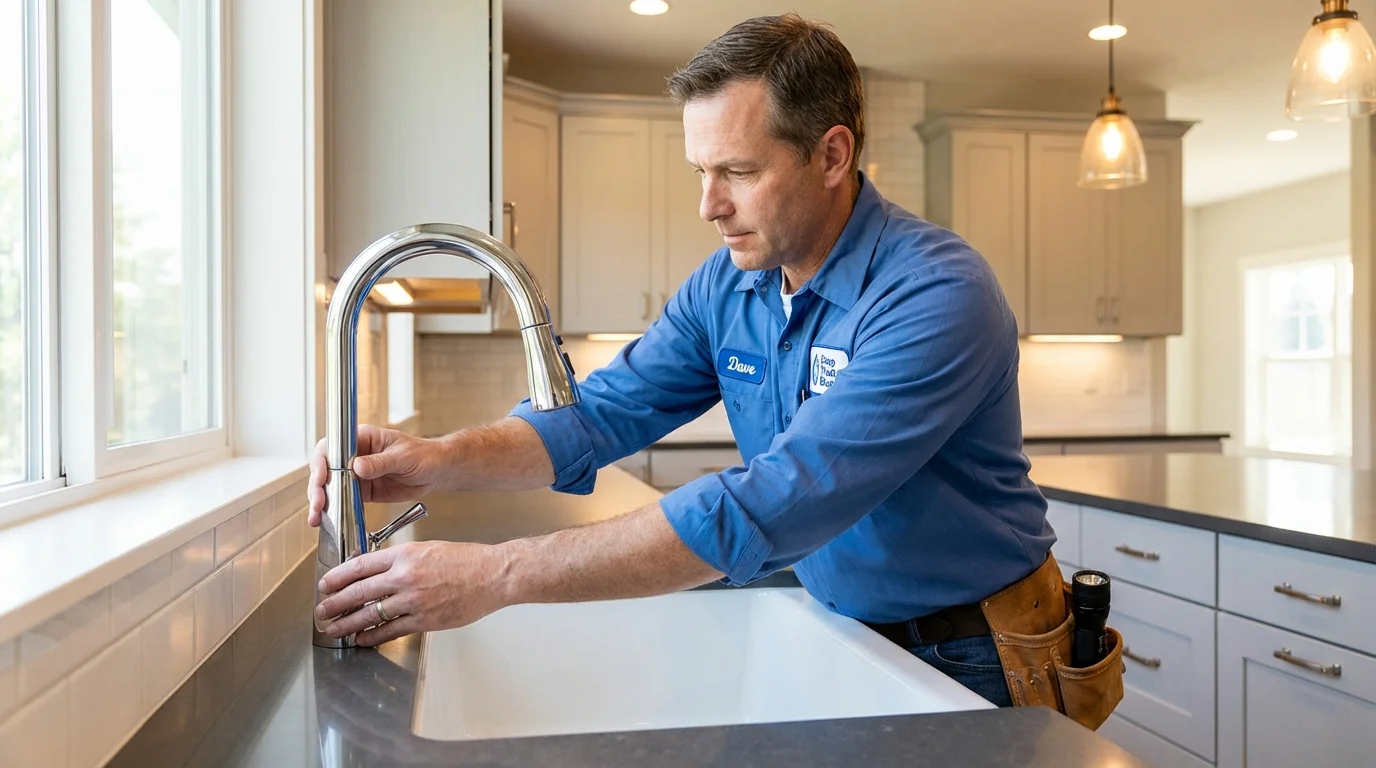Kitchen faucet installation by Johns Plumbing LLC in Pineville